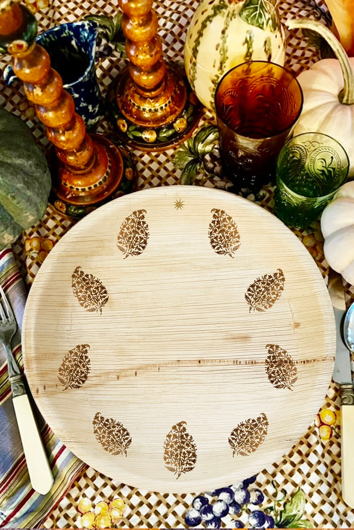 All Season Plates - Block Print Wreath