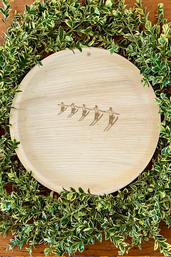 maaterra palm leaf compostable plate with High Five Design
