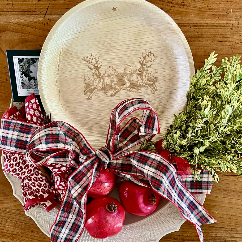 A sustainable holiday gift pack featuring compostable maaterra plates.