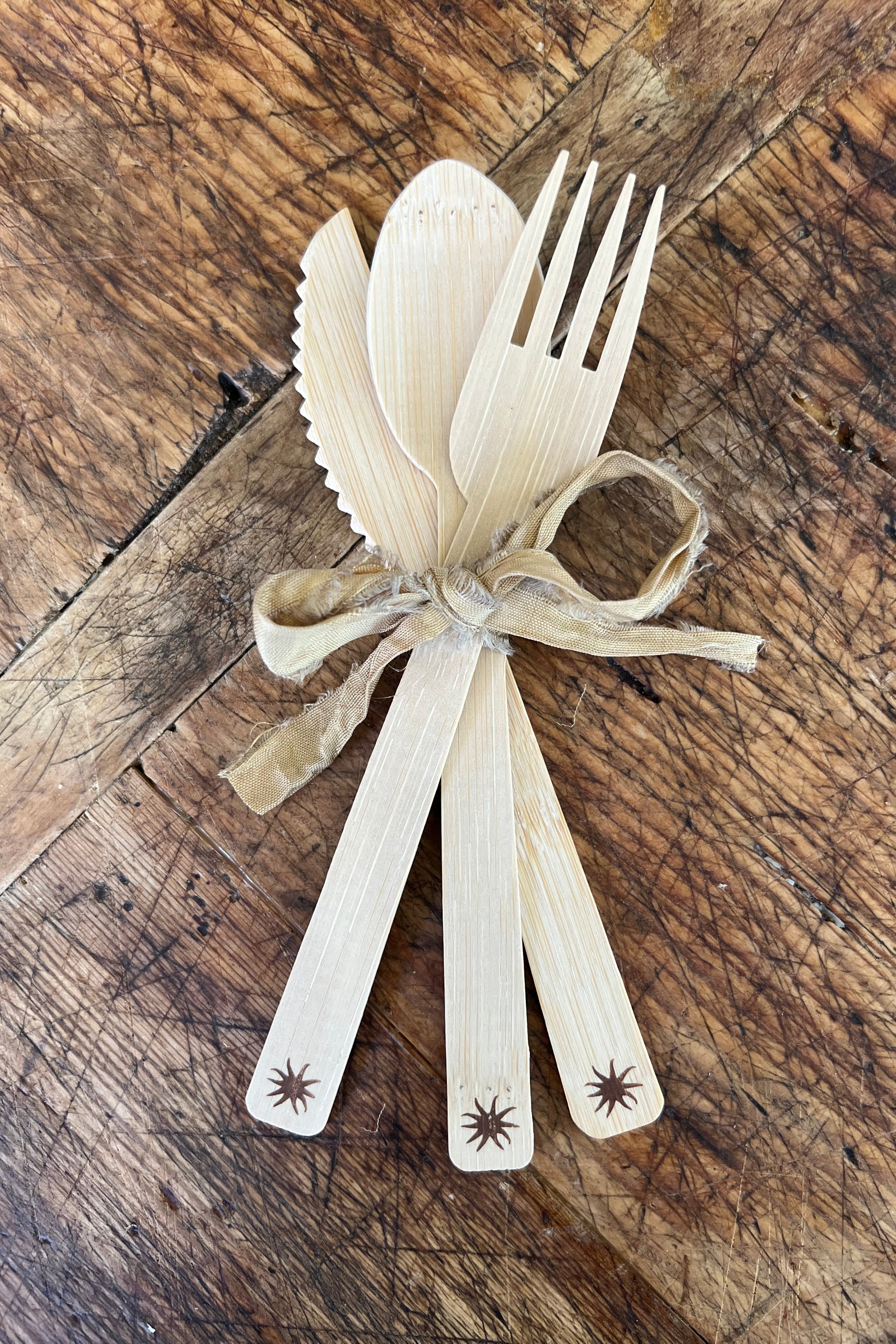 Bamboo Utensils – 24ct (Forks, Spoons, Knives)