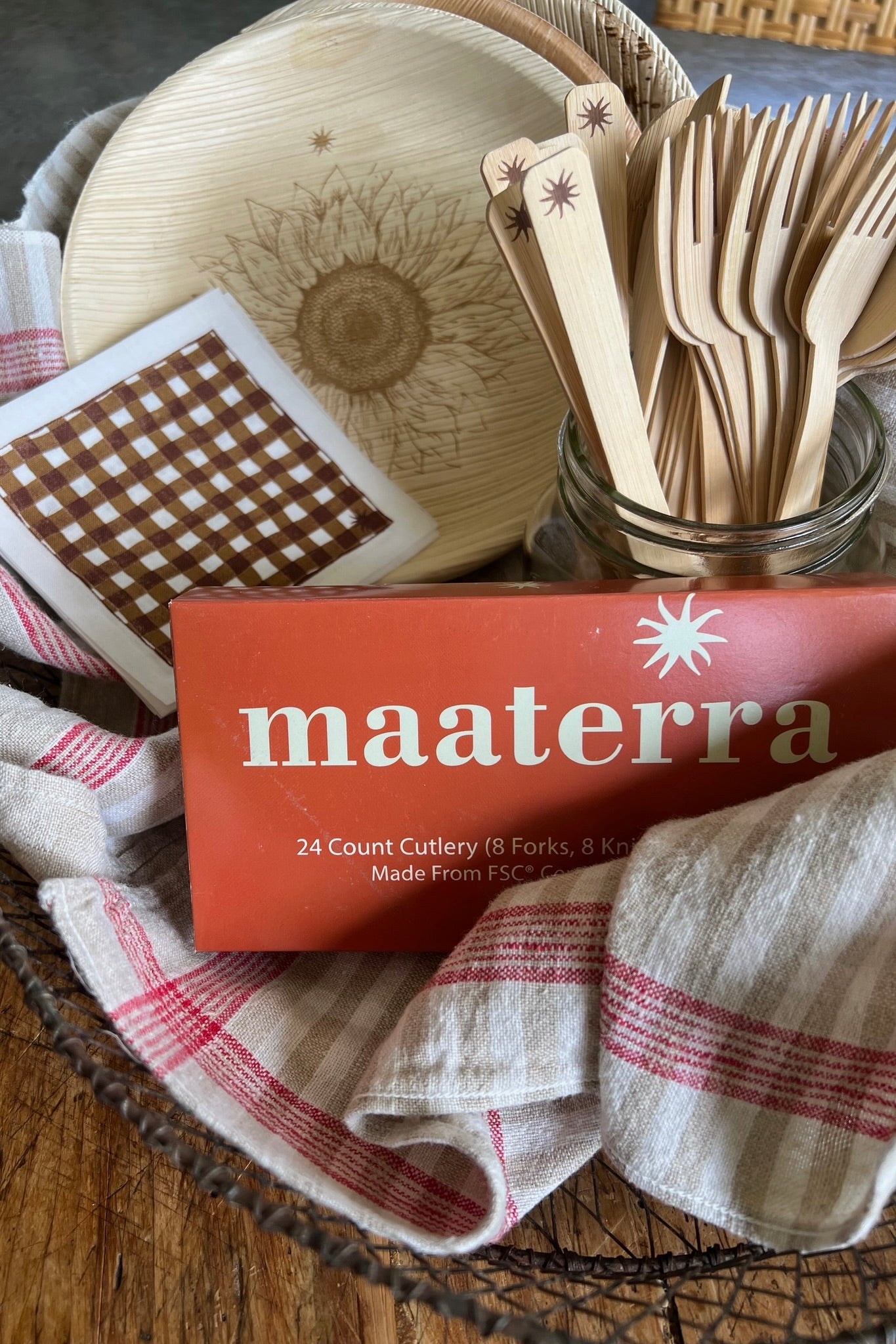 Bamboo Utensils – 24ct (Forks, Spoons, Knives)