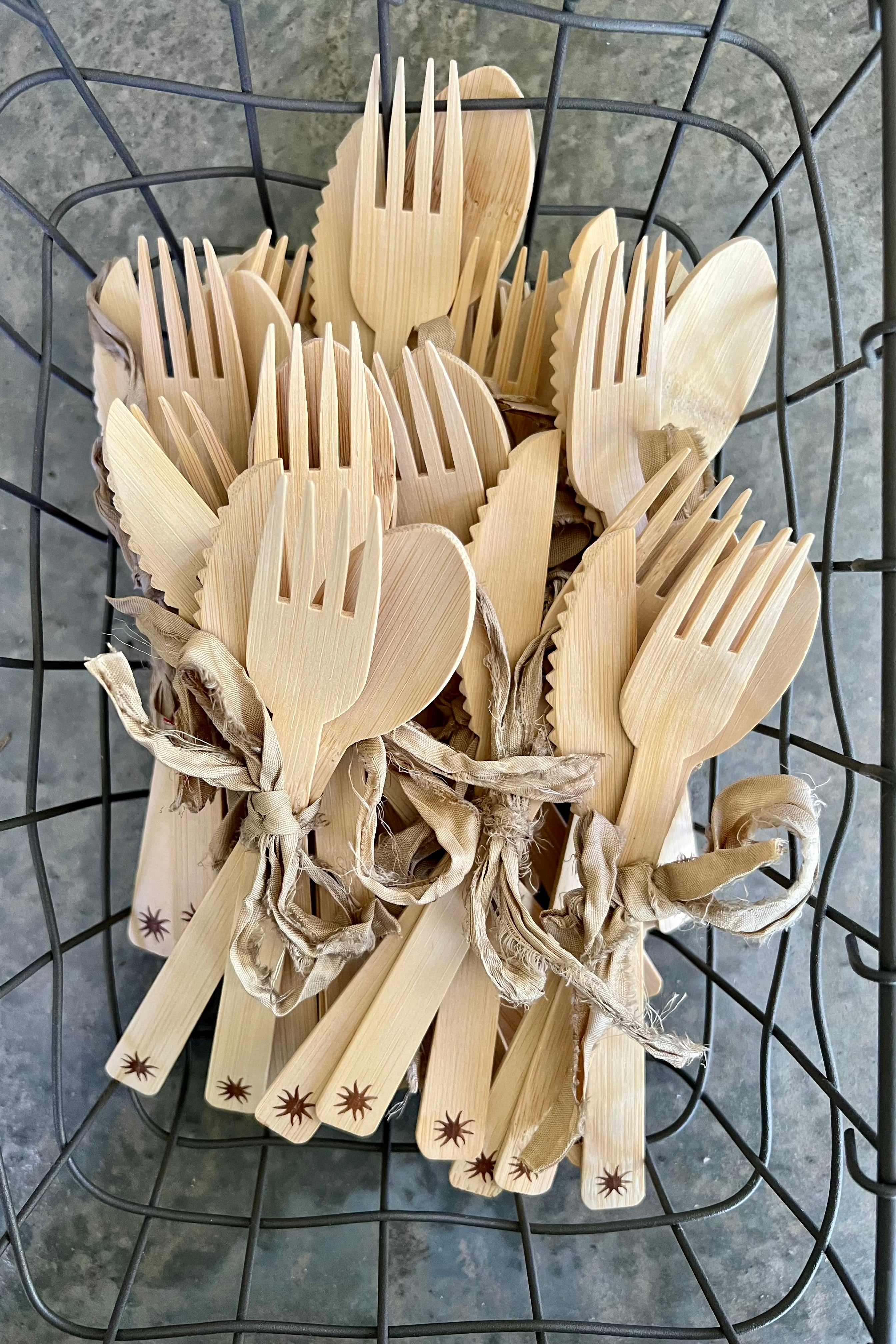 Bamboo Utensils – 24ct (Forks, Spoons, Knives)