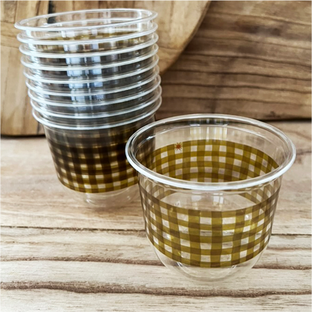 maaterra cups | Moss Gingham | 8 & 24 Cups Per Pack