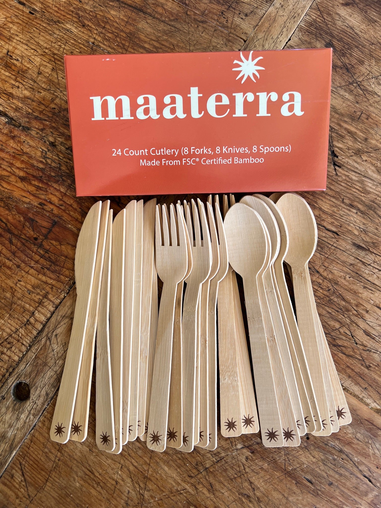 maaterra compostable bamboo utensils