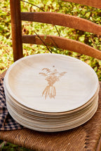 maaterra compostable palm leaf plate with farm carrots design.