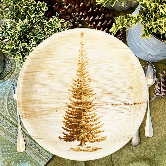 maaterra compostable palm leaf plate - ever green