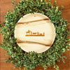 maaterra compostable palm leaf plate with holiday Silhouette design.