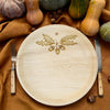 maaterra compostable palm leaf plate with holiday Acorns design.