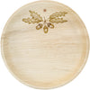 maaterra compostable palm leaf plate with holiday Acorns design.