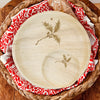 maaterra compostable palm leaf plate with holiday Holly design.