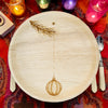 maaterra compostable palm leaf plate with holiday Ornament design.