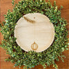 maaterra compostable palm leaf plate with holiday Ornament design.