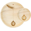 maaterra compostable palm leaf plate with holiday Ornament design.