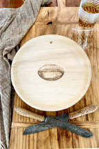 maaterra compostable palm leaf plate with tailgate design.