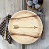 maaterra compostable palm leaf plate with single arrow design.