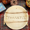 maaterra compostable palm leaf plate with holiday THANKFUL design.