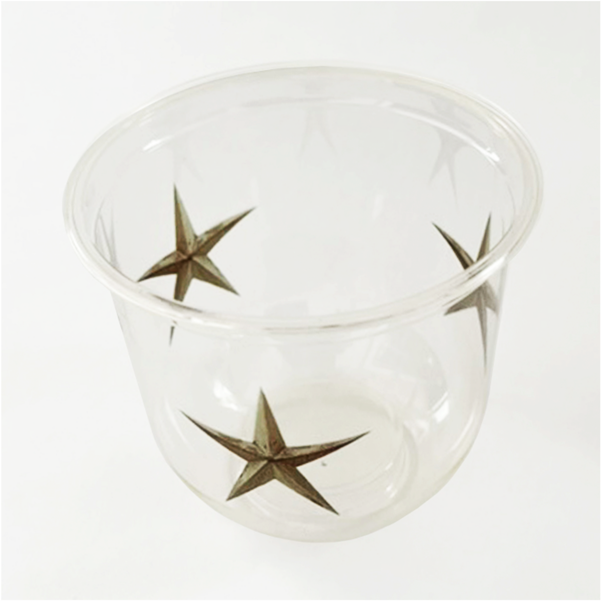 maaterra compostable cup tilted with treasured star design on a white background