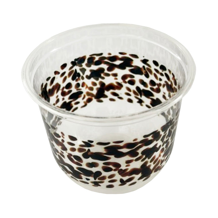 maaterra compostable cup titled with classic tortoise design on a white background