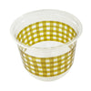 maaterra compostable cup titled with moss gingham design on a white background