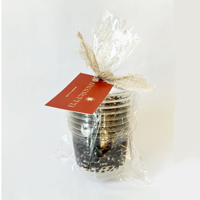 maaterra compostable cups with classic tortoise design in 8-count packaging