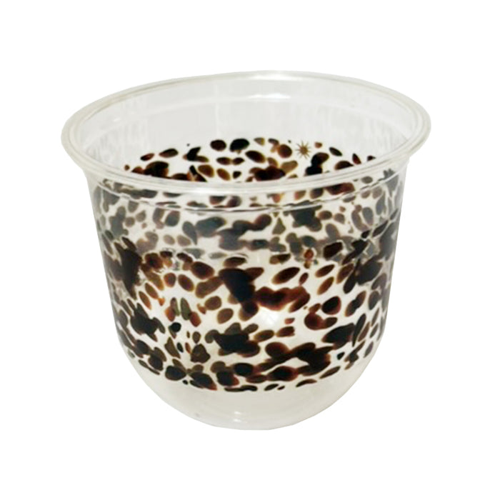 maaterra compostable cups with classic tortoise design on a white background