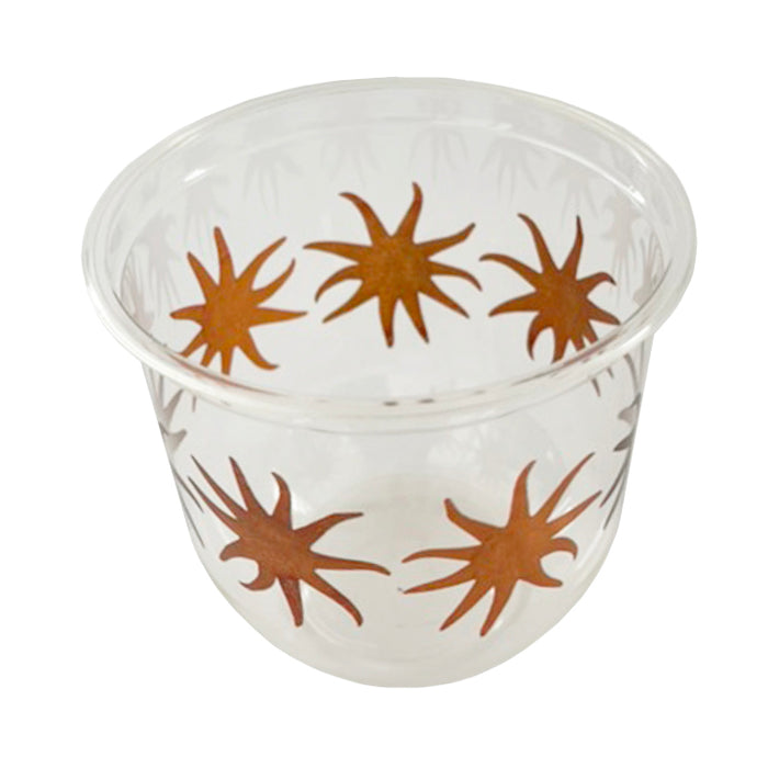 maaterra compostable cups with maaterra sun on a white background