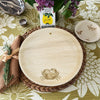 maaterra compostable palm leaf plate with crab design on a flower tablecloth