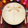 maaterra compostable plate with dragonfly design on an elegant table