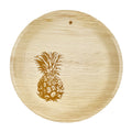 White background. maaterra compostable plate with fresh pineapple design on a white background