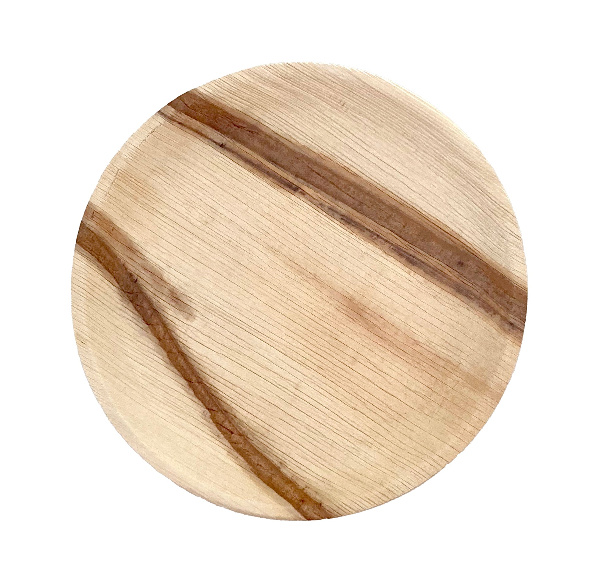 White background. maaterra compostable palm leaf plates.