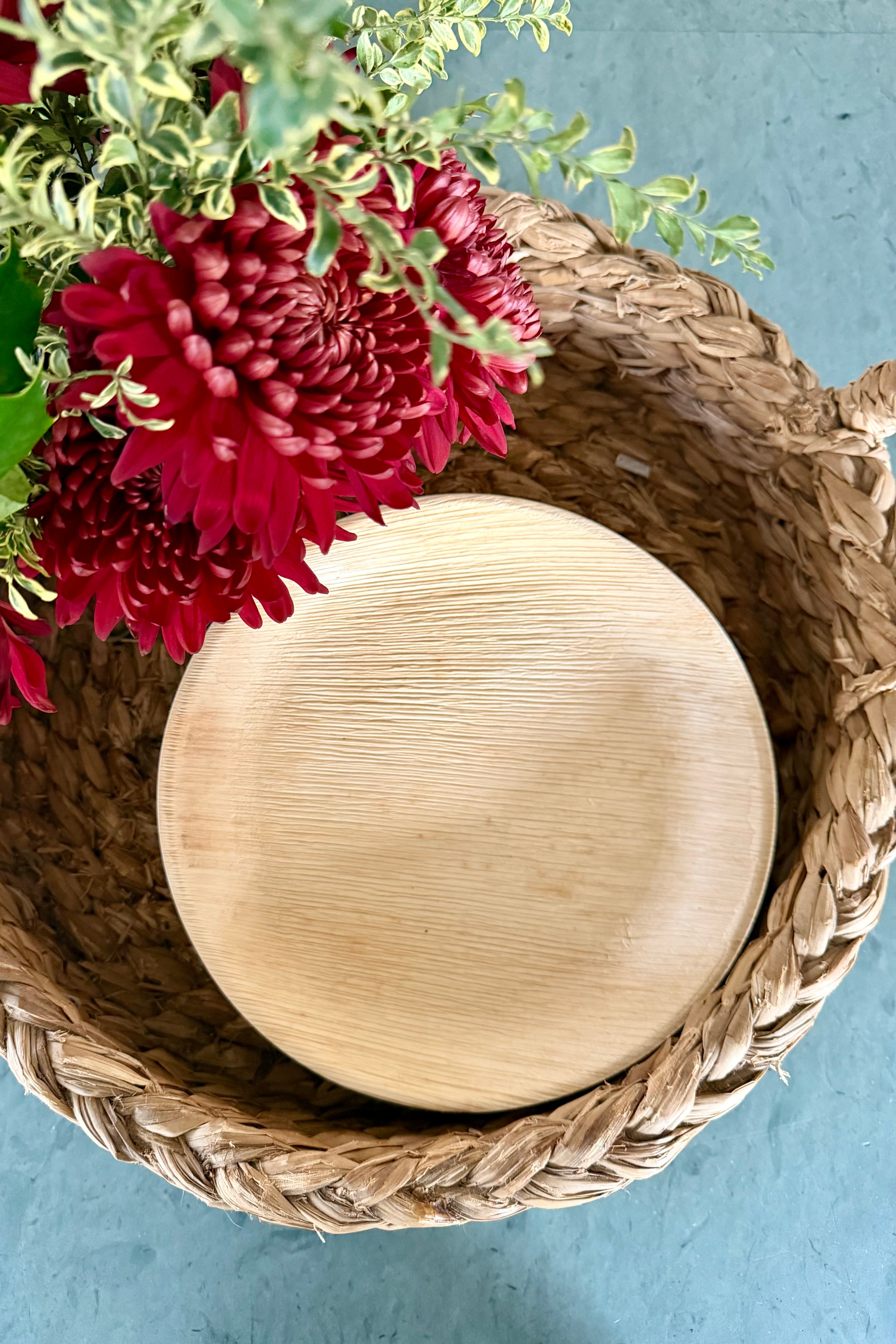 maaterra compostable palm leaf plates.