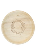 White background. maaterra compostable plates with rustic wreath design on a white background. 