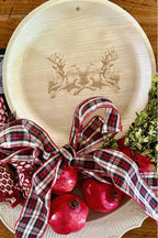 maaterra compostable palm leaf plate with stag party design and Christmas theme.