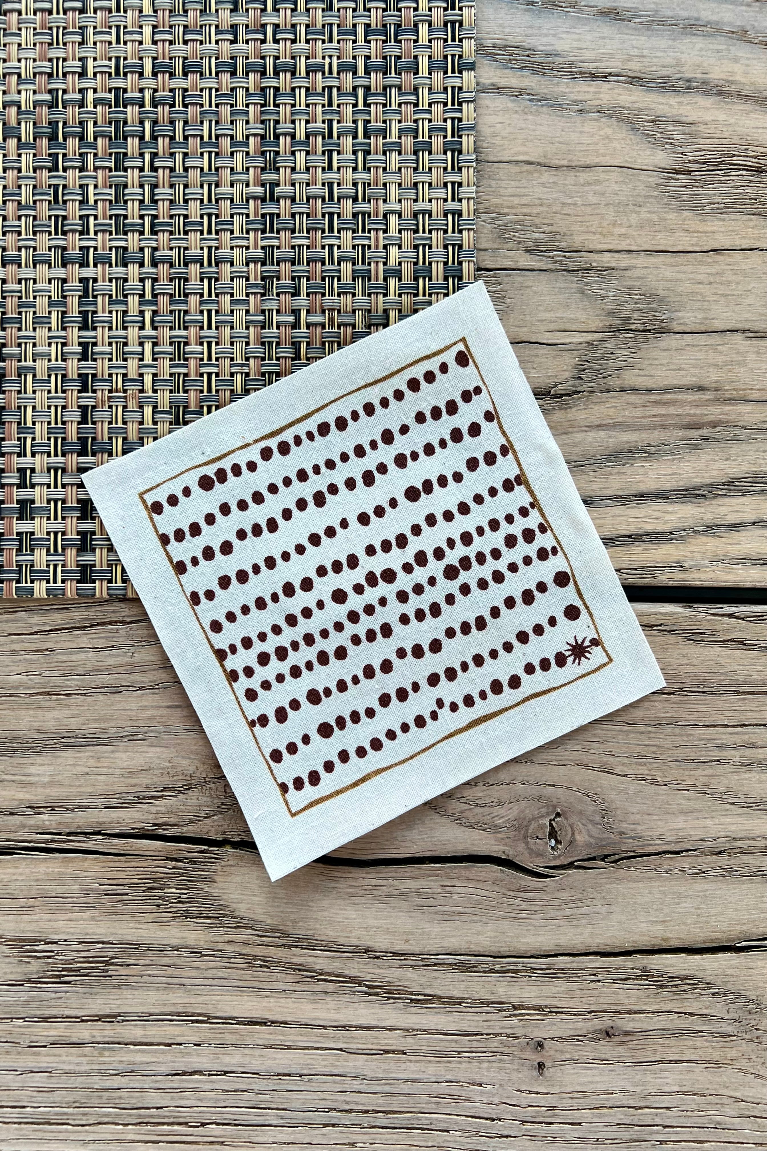 maaterra sustainable cocktail napkin with speckles design. 