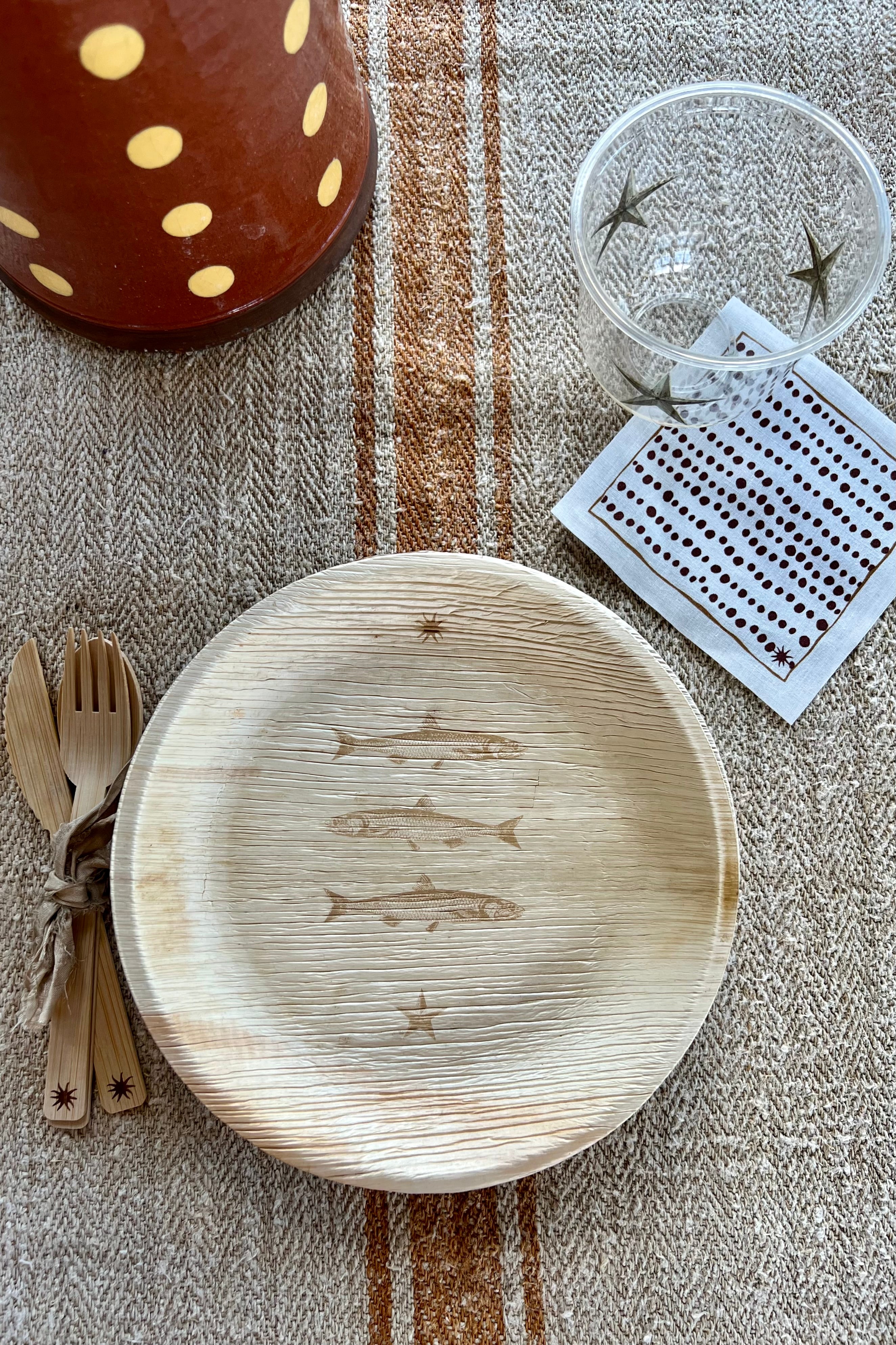 maaterra assortment of sustainable tableware. 