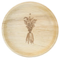 maaterra compostable palm leaf plate with farm carrots design.